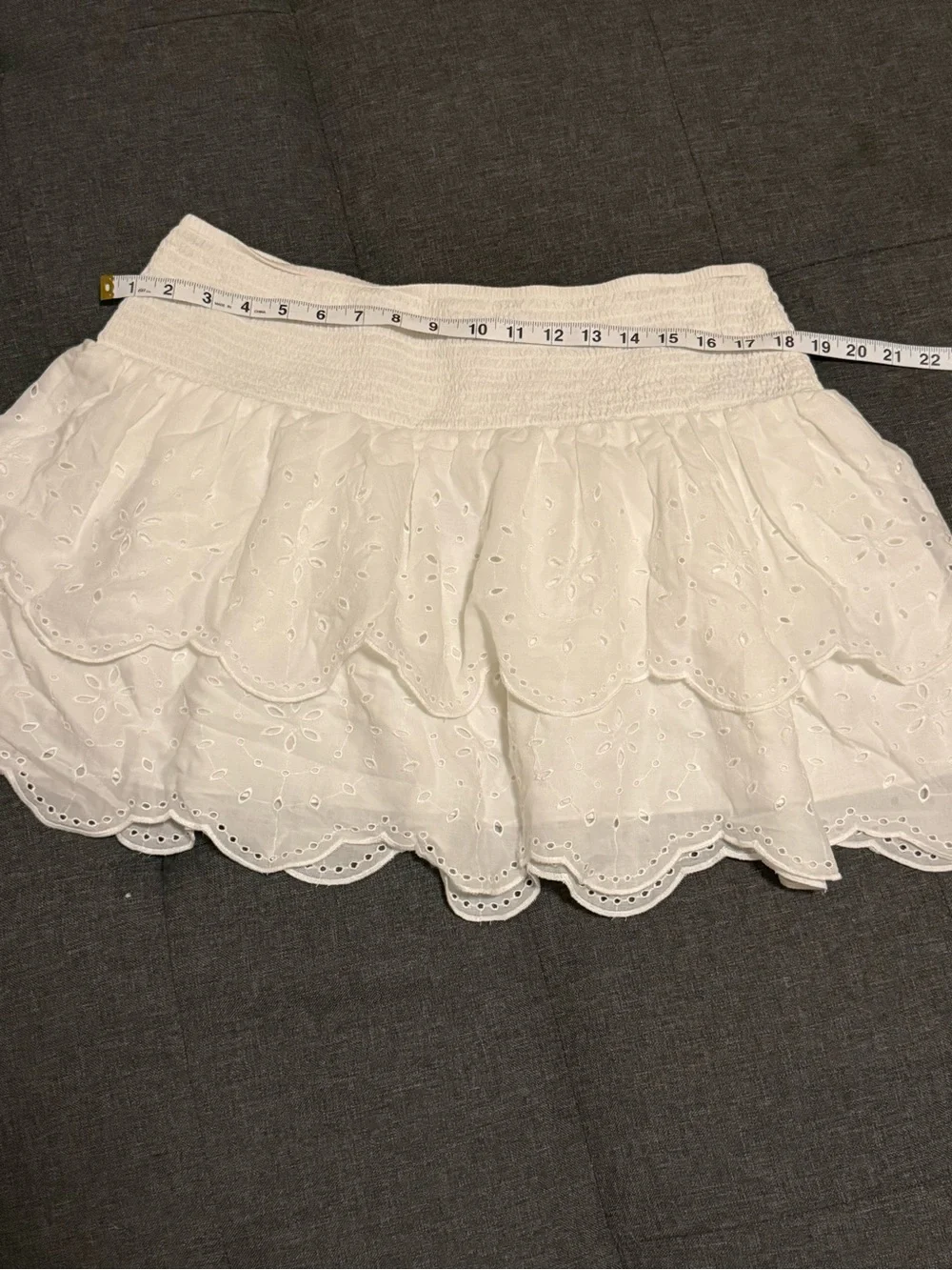 Universal Thread White Eyelet Ruffle Mini Skirt